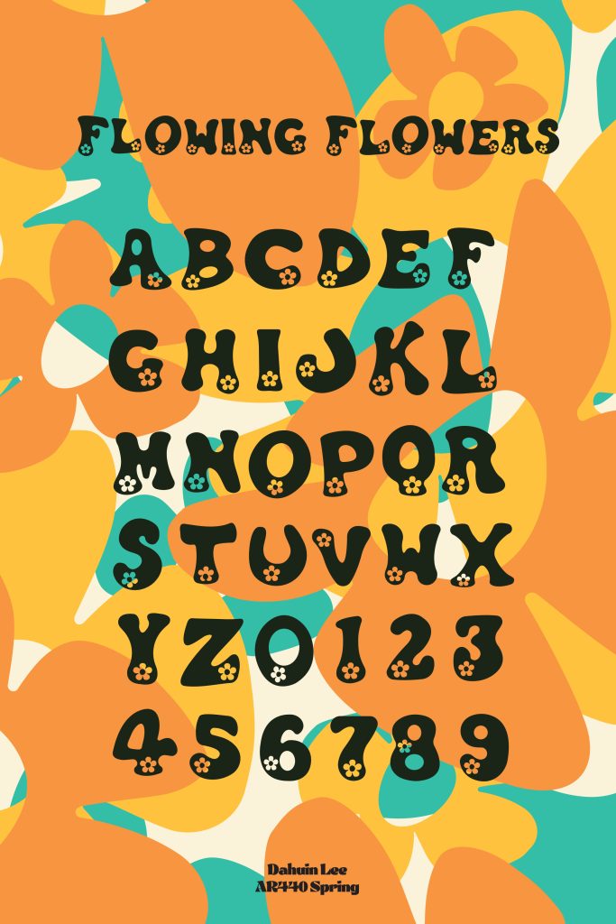 Font made by student called Flowering Flowers